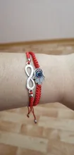 Pulsera con abalorio de cordel rojo para hombre y mujer, accesorio de mano ajustable con extensión de ojo turco, Parte incluida