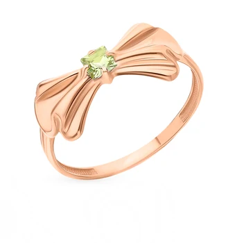 

Gold ring with хризолитом sunlight sample 585