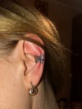 MENGJIQIAO-Clips de Metal con forma de mariposa para mujeres y niñas, joyería de oreja de cartílago falsa, sin Piercing