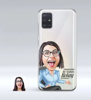 

Personalized Women 'S Easy Grow Caricature Of Samsung Galaxy A51 Thin Transparent Silicone Phone Kapağı-2