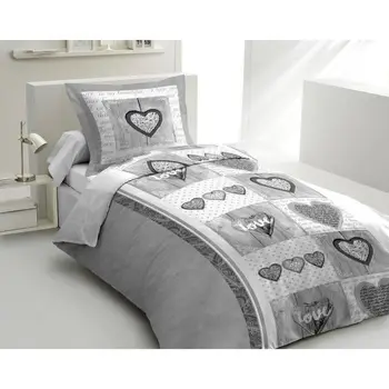 

LOVELY HOME comforter Set cotton SWEET HEART Gray 140x200cm