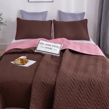 

Set bedspread plain two-sided and two pillowcases odp009