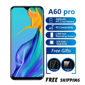 Перейти на Алиэкспресс и купить Blackview A60 Pro Телефон Android 9,0 3 ГБ ОЗУ 16 Гб ПЗУ смартфон 6,088 дюймдисплей полный экран MT6761V четырехъядерный 8MP мобильный телефон