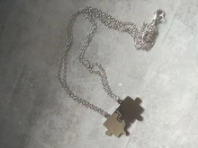 Las parejas rompecabezas collares 2 unids/set para las mujeres amante oro y negro de Color plata rompecabezas colgante collar de joyería Love regalo