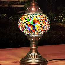 Турецкие 10 шт оптом различные цвета ручной работы мозаичные настольные лампы