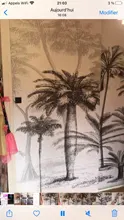 3d Wallpaper Mural Sofa-Background-Walls Rainforest Tropical Sketch Nordic Black White