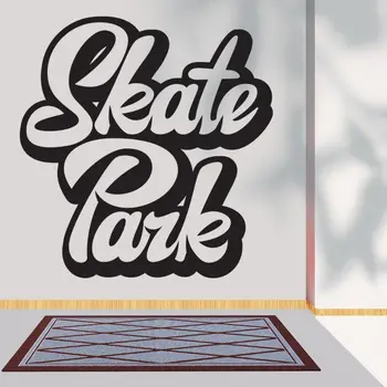 

Skate Park Font Text Silhouette Wall Art Skate Boarding Sport Sticker Decal For Home Decoration A001529