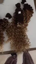 Mágico Pelo Rizado Afro tejido de pelo sintético 16-20 pulgadas 7 unids/lote mechones con cierre encaje africano extensores de cabello para mujer