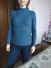 Women Sweater Pullovers Knitted Turtleneck Long-Sleeve Elasticity Streetwear-Top Multicolor