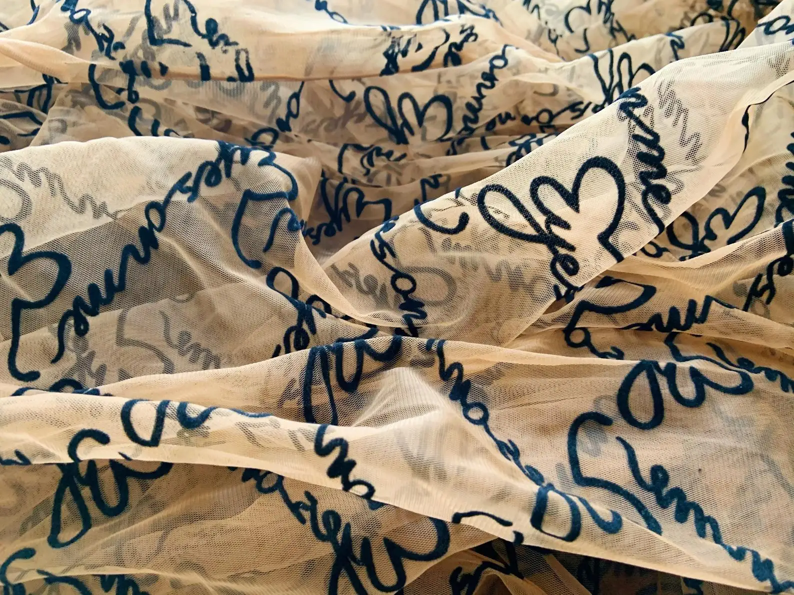 1Yard Brown Tulle Lace Fabric With Alphabet Eyes On Me Embroidered Mesh Velvet Words | Дом и сад