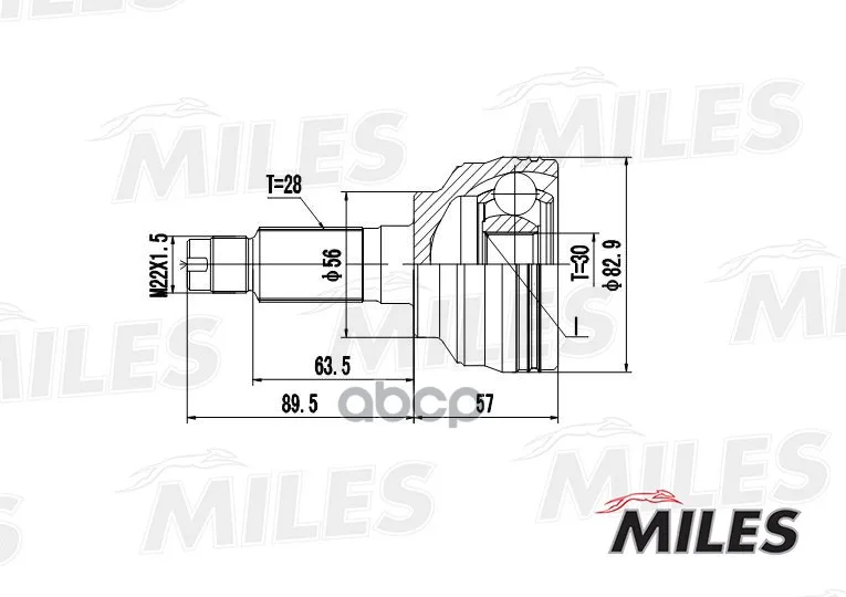 Шрус Mazda 626 1.8/2.0 97-02 Нар. Miles Ga20228 Miles арт. GA20228
