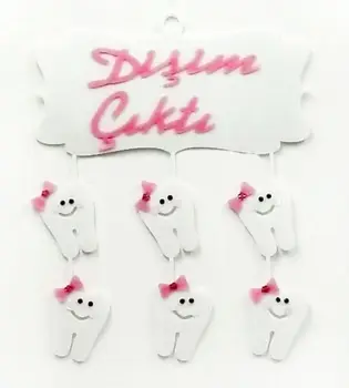 

My Tooth Output Dental Wheat Pendant Pink Felt ornament