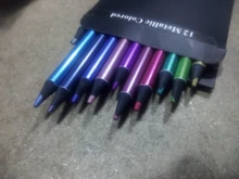 Brutfuner-lápices de colores metálicos, 12 Uds., lápiz profesional de Color dorado para bocetos escolares, regalos de pintura