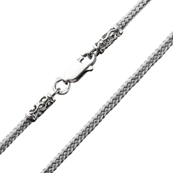 

Lace of paracord, gray, silver 925, thickness 2mm, Rufina