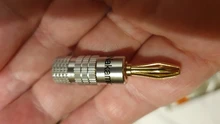 Nakamichi Speaker Plugs Screw-Lock Banana-Connector Audio-Jack 24k-Gold-Plated with 