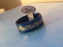 De acero de titanio anillos de dragón negro y hombre en azul regalos de boda banda de tamaño 6-12