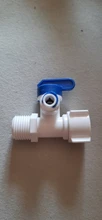 Válvula de bola de plástico para acuario válvula de bola recta de agua RO de 1/4 pulgadas, 3/8 pulgadas, conexión rápida de 1/4 pulgadas, macho, 3/8 pulgadas, hembra