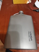 Screw-Cap Flat-Bottle Titanium Flask Ultralight Hiking Outdoor Wine with Clip Hydration