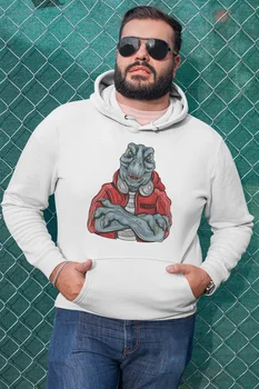 

Angemiel Wear Streetstyle Trex White Men 'S Hooded Sweatshirt