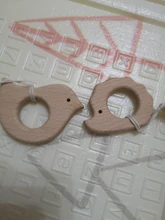 Mordedor de madera orgánico para bebé, mordedor en forma de Animal Natural, juguete de dentición, cuentas de silicona, regalo para bebé recién nacido, 2 uds.