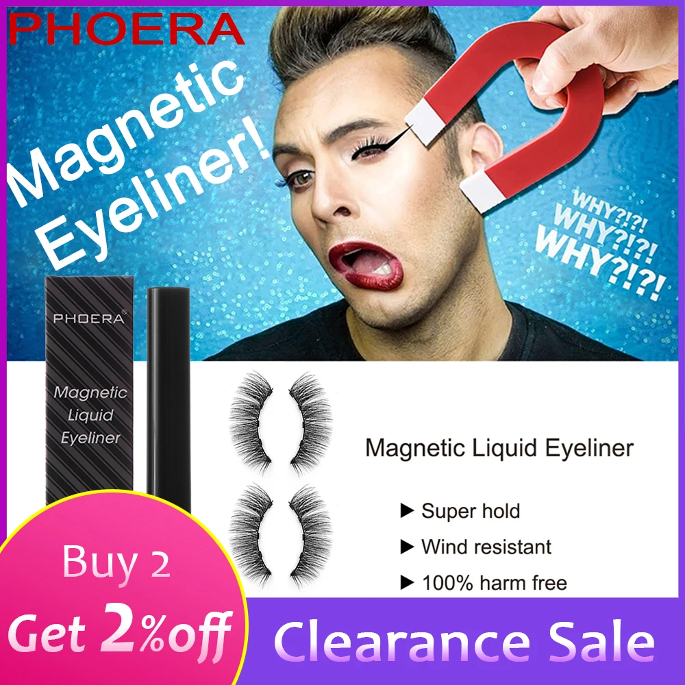 

PHOERA Magnetic Liquid Eyeliner Magnetic Liquid Eyeliner Eye Makeup Tool Five-Magnetic False Eyelashes 3D False Eyelashes TSLM1