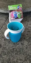 Taza de beber giratoria de 360 grados para bebé, con tapa abatible de doble Mango, a prueba de fugas, sin BPA, 1 unidad