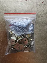 50 Uds. De ganchos de pared de fotos con tornillos, dorados, plateados, negros, triangulares, colgantes de aceite, cuadro con imagen de espejo