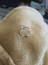 Anillo abierto de 100% Plata de Ley 925 para mujer, diseño de onda Irregular minimalista, joyería de Color dorado, bisutería de cumpleaños
