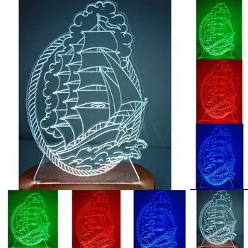 

N-059 ship waves-3D USB led Eco-friendly lamp night light, hand, table night light, home decor,