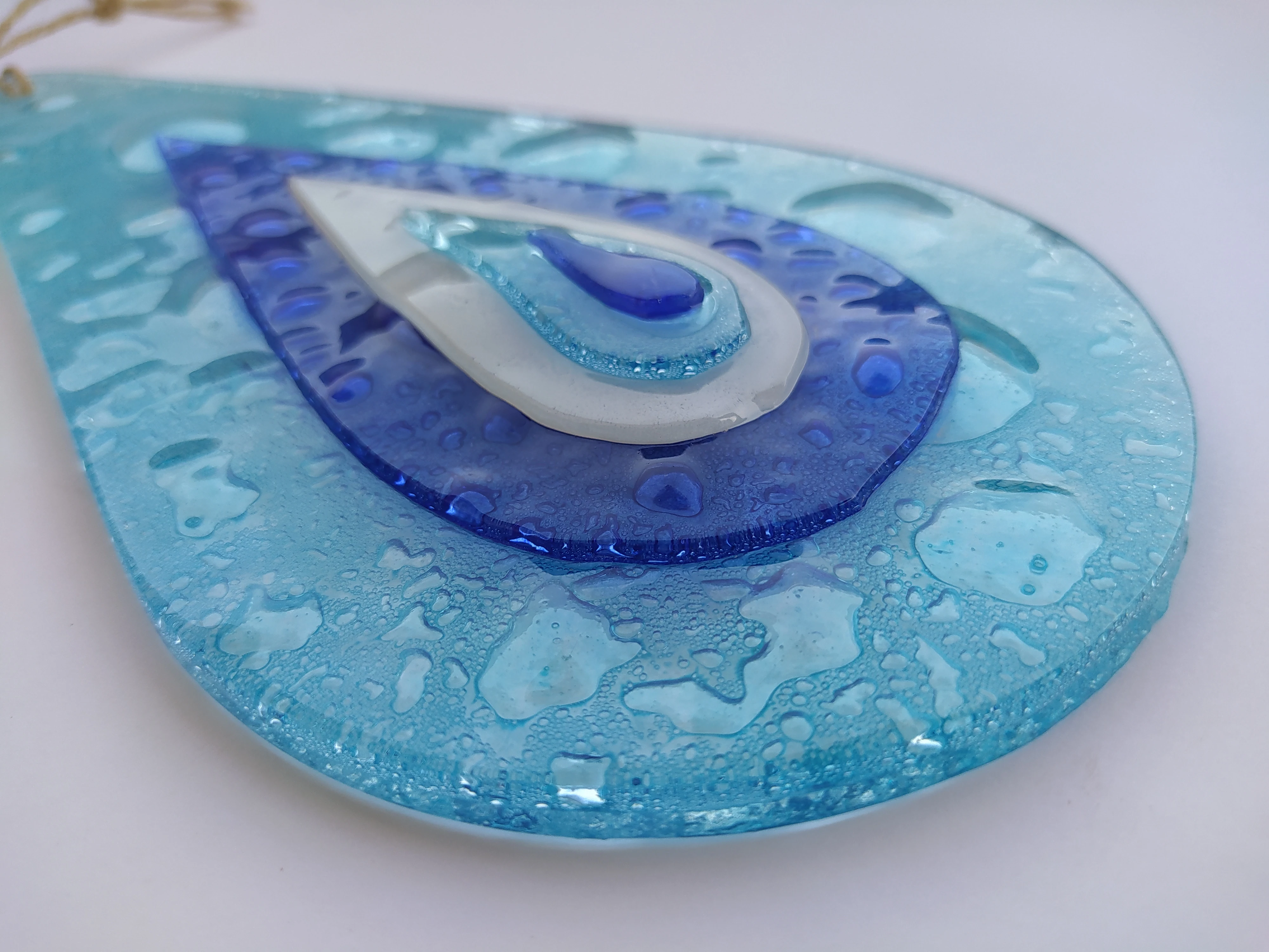

Raindrop Evil Eye 20cm Glass Bead Pendant Charm Turkish Handmade Decor Big Amulet for Wall Hanging Talisman Protector Goodluck
