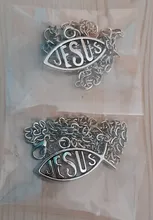 29x17mm collar de pescado cristiano colgante para mujer collar joyería cadena moda Color plateado