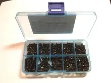 Surtido de tornillos de cabeza redonda, juego de tuercas Din912, M2, M2.5, M3, color negro, 300 unidades/lote