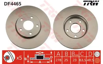 

TRW Front brake disc for FORD FOCUS C-MAX VOLVO V50 C30