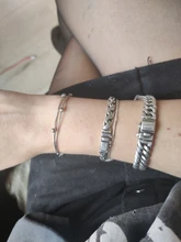 NEHZY-pulsera de plata de ley 925 para mujer, joyería de moda de alta calidad, pulsera simple cuadrada retro de 20CM de longitud