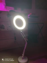 Lámpara de escritorio de lupa plegable profesional, luz LED de lectura con tres modos de atenuación, fuente de alimentación USB, 5 aumentos