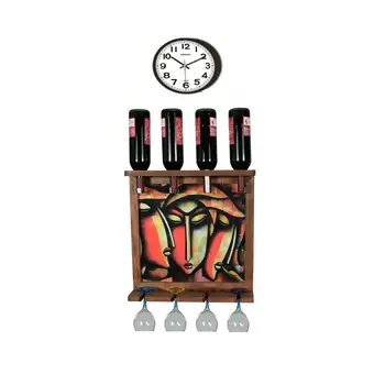 

Wall Clock Wall art murals wall mounted wine whiskey beer bottle rack holder Bar wine rack Wall decor