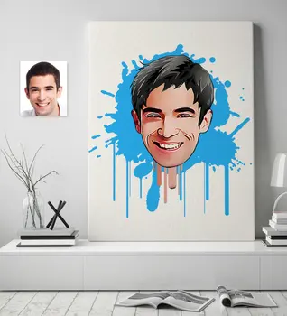 

Personalized Men 'S Caricature Of Canvas table (70x100 cm.) 31