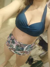 Bikini Bodysuit Biquini Swimwear Women Sexy HALTER High-Waist Plus-Size Summer XXL