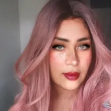 Pink Cosplay Wigs Dark-Root Wavy Colorful-Fiber Black White High-Temperature Synthetic-Long