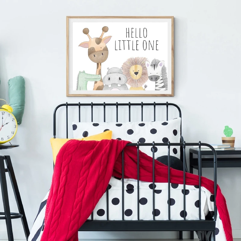 Safari Jungle Canvas Poster Kids Room Decor
