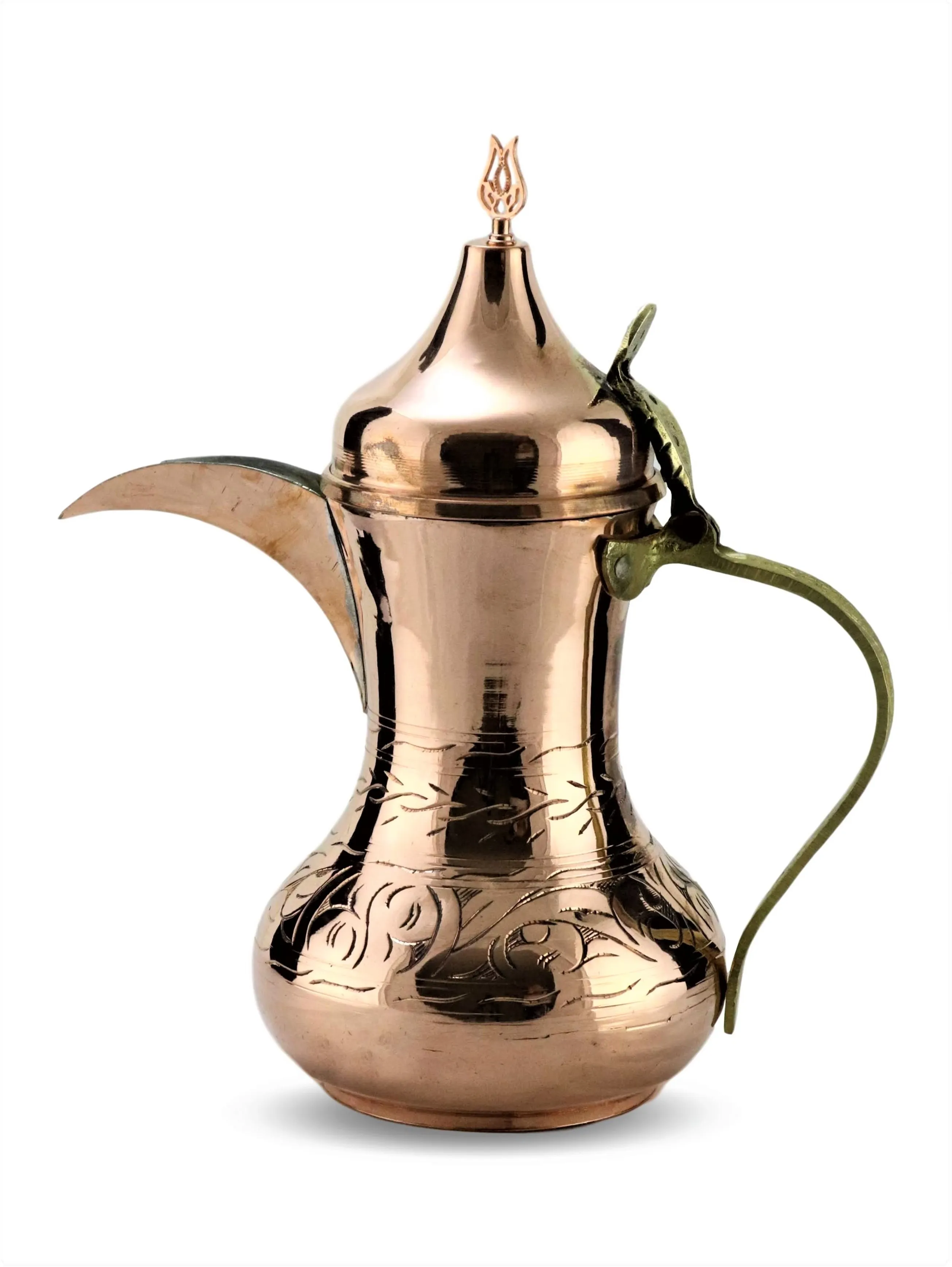 SONAYCOPPER Middle Sizes Aleppo Teapot 700 ml Copper Arabian Creamer Engraved Mırra Coffepot | Дом и сад
