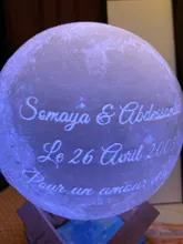 USB Rechargeable Moon-Lamp Night-Light Lunar Custom Tap/remote-Switch 3d-Printing Photo/text