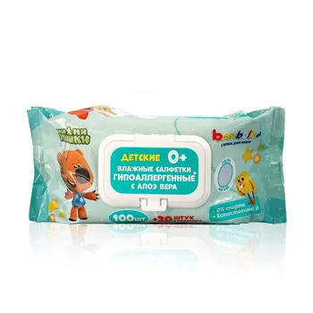

Baby wet wipes bambolina mi-mi-bears with aloe vera 120 PCs