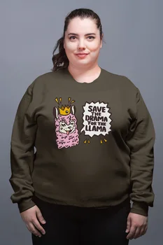 

Angemiel Wear Save The Drama Llama For Green Women Sweatshirts