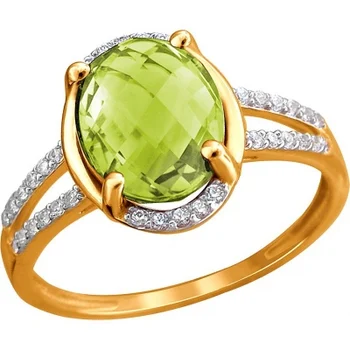 

Esthete ring with quartz and cubic zirconia in red gold
