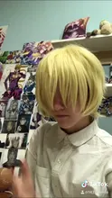 Ccutoo-Peluca de cabello sintético de 12 pulgadas, pelo corto Rubio peludo, capas esponjosas, fiesta, pelucas de Cosplay, Seraph of the End, Mikaela, Hyakuya