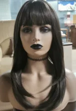 EASIHAIR-Peluca de BoBo marrón oscuro con flequillo, sintética, ondulada, de capa media, para mujeres negras, Cosplay, fiesta, resistente al calor, Natural
