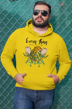 

Angemiel Wear Everything Will Be Fine Yellow Men 'S Hooded Sweatshirt