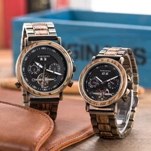 

BOBO BIRD Men Wooden Mechanical Stainless Steel Watches Automatic Wristwatch Chronograph Custom Logo Dropshippping