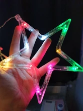 Lights Curtain-String Moon-Lamp Window-Decor Christmas Garland Fairy Icicle-Star LED